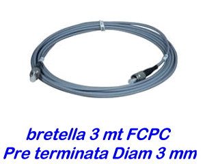 Bretella cavo ottico 3 metri - diam. 3mm - pretermin. (sped.grat Bretella cavo ottico 3 metri - diam. 3mm - pretermin. (sped.grat