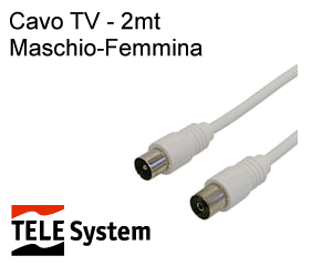 Cavo TV - 2 mt. - maschio-femmina - (sped.gratis)